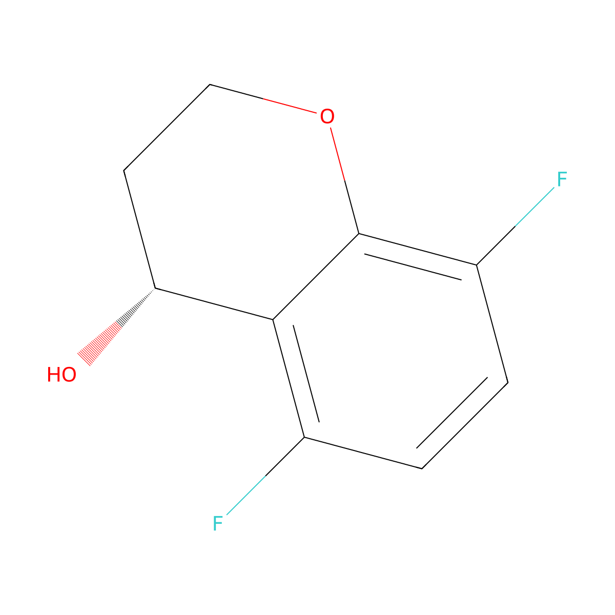 (4R)-5,8-difluoro-3,4-dihydro-2H-1-benzopyran-4-ol molecular structure, CAS 1568200-77-0