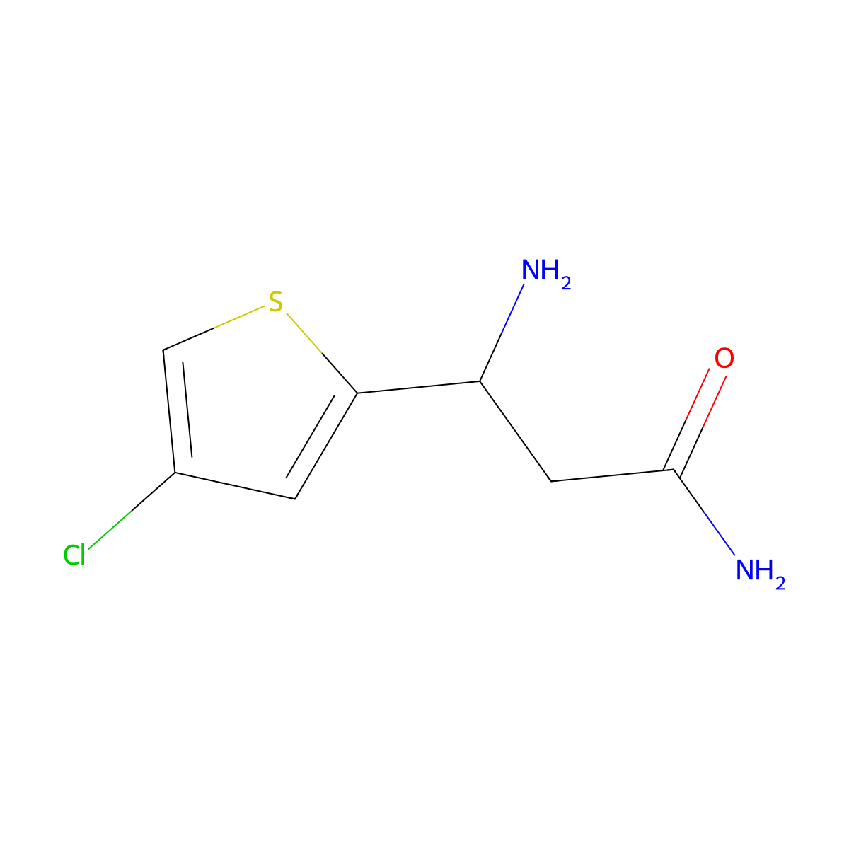 (3S)-3-Amino-3-(4-chlorothiophen-2-YL)propanamide molecular structure, CAS 1568203-01-9