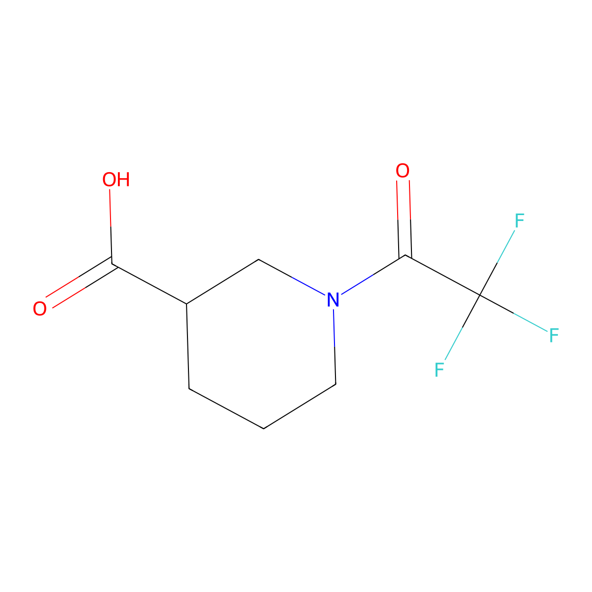 (3S)-1-(trifluoroacetyl)piperidine-3-carboxylic acid molecular structure, CAS 1568204-35-2