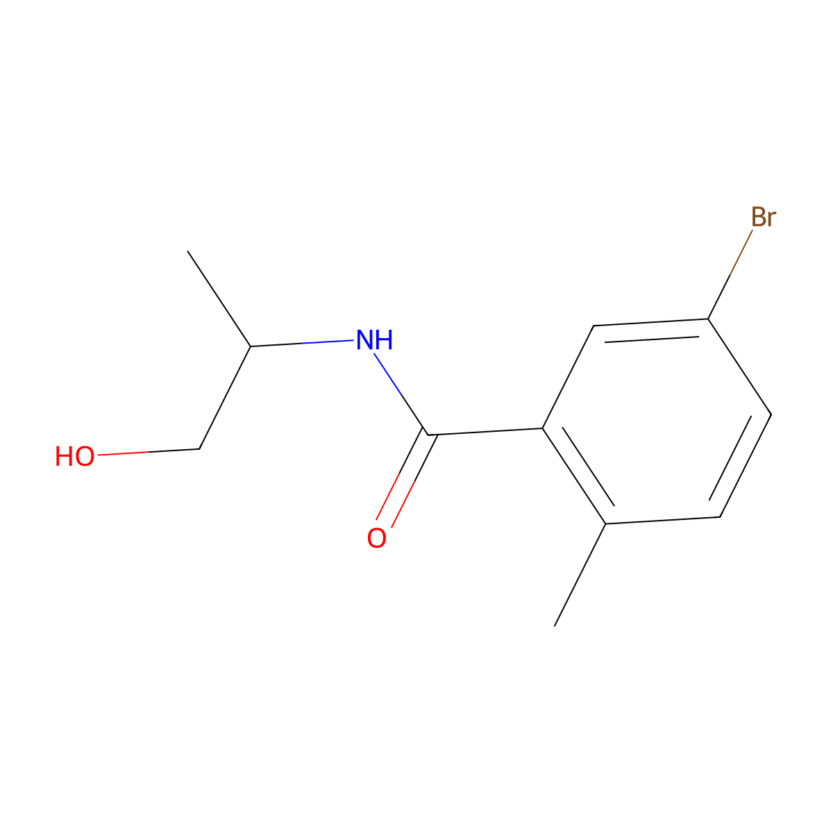 5-Bromo-N-[(2S)-1-hydroxypropan-2-yl]-2-methylbenzamide molecular structure, CAS 1568210-18-3