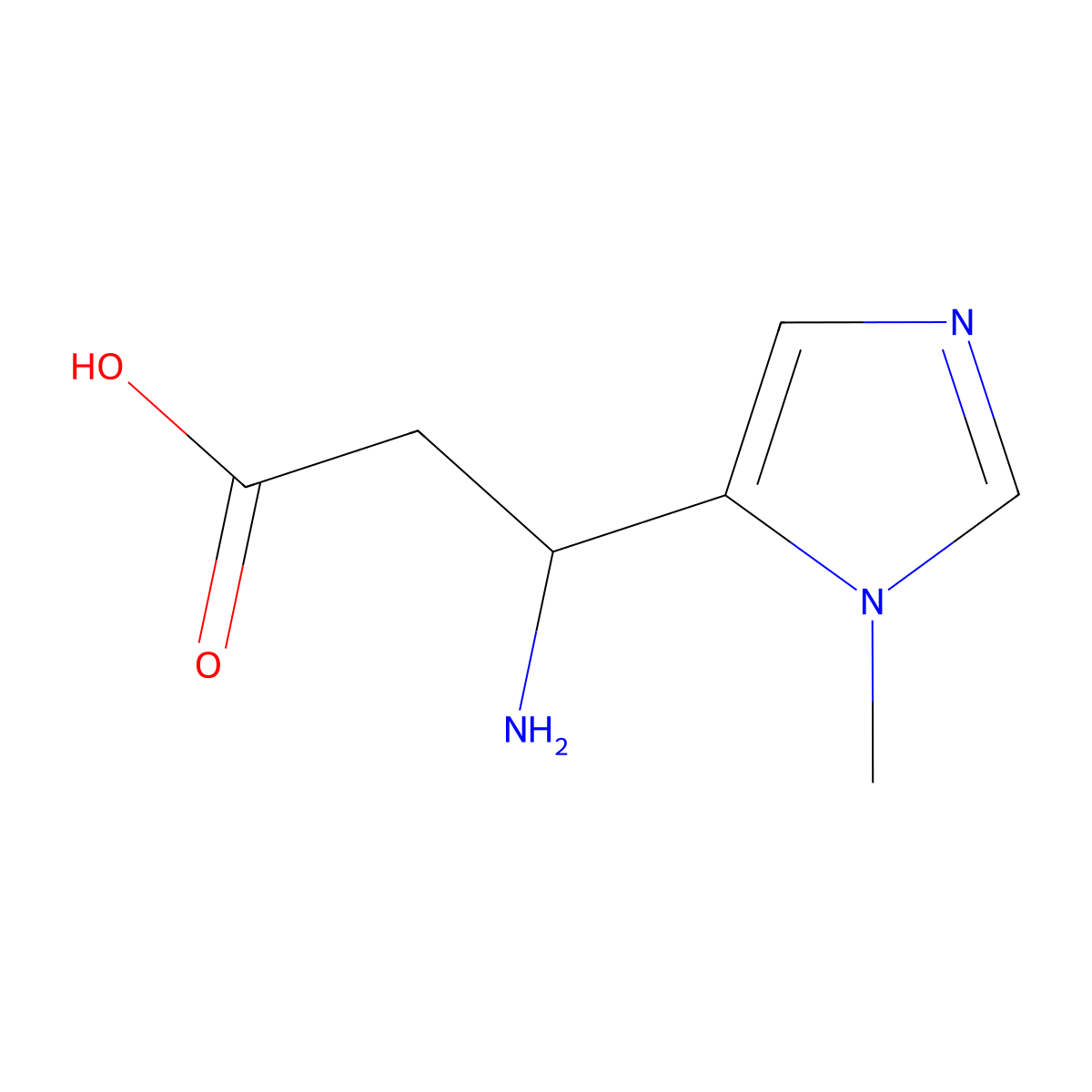 (3S)-3-amino-3-(1-methyl-1H-imidazol-5-yl)propanoic acid molecular structure, CAS 1568221-37-3