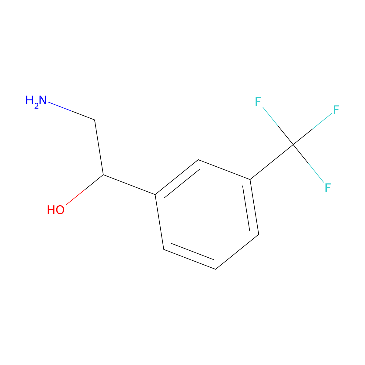 (1S)-2-amino-1-[3-(trifluoromethyl)phenyl]ethan-1-ol molecular structure, CAS 1568226-47-0
