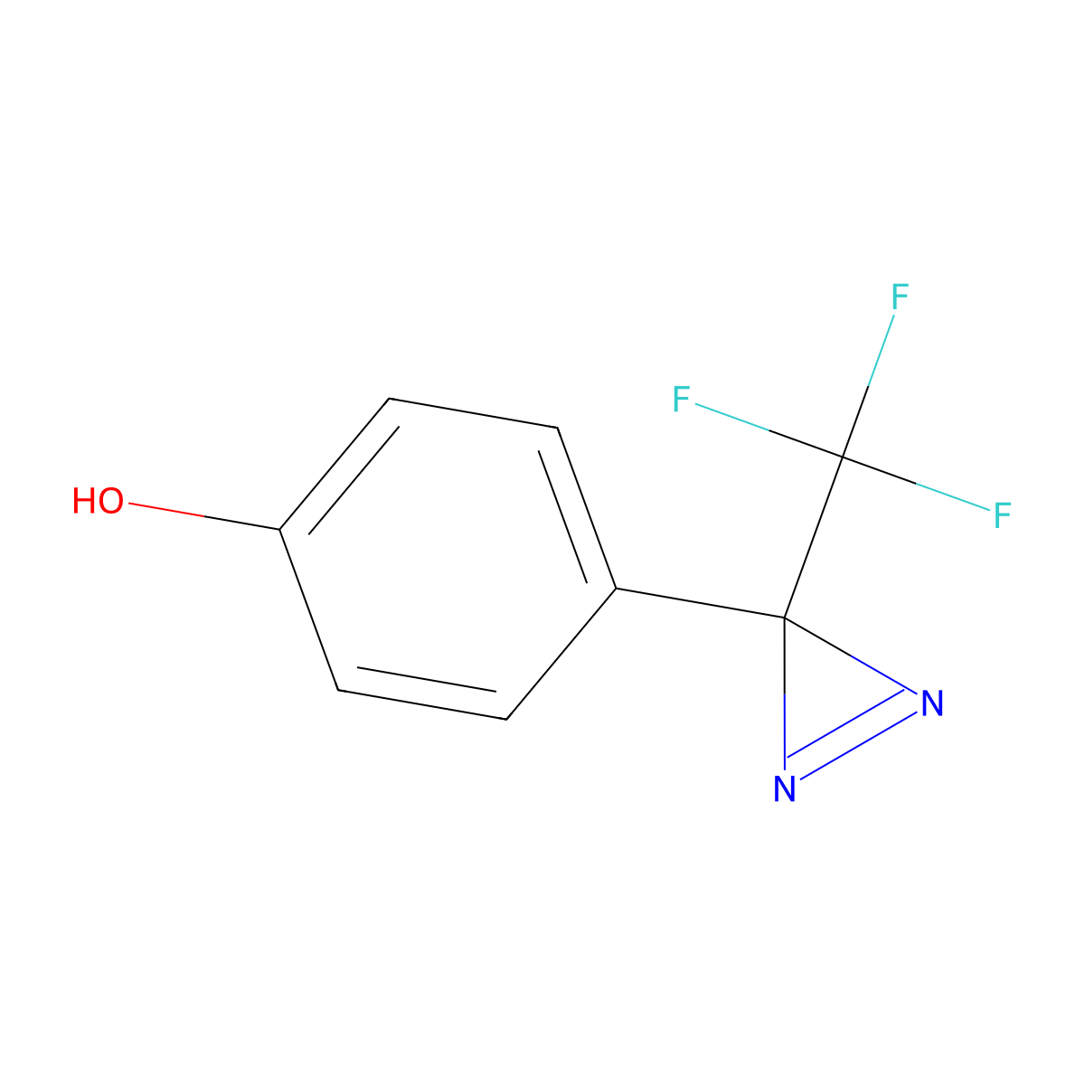 3-(4-Hydroxyphenyl)-3-trifluoromethyldiazirine molecular structure, CAS 156824-51-0