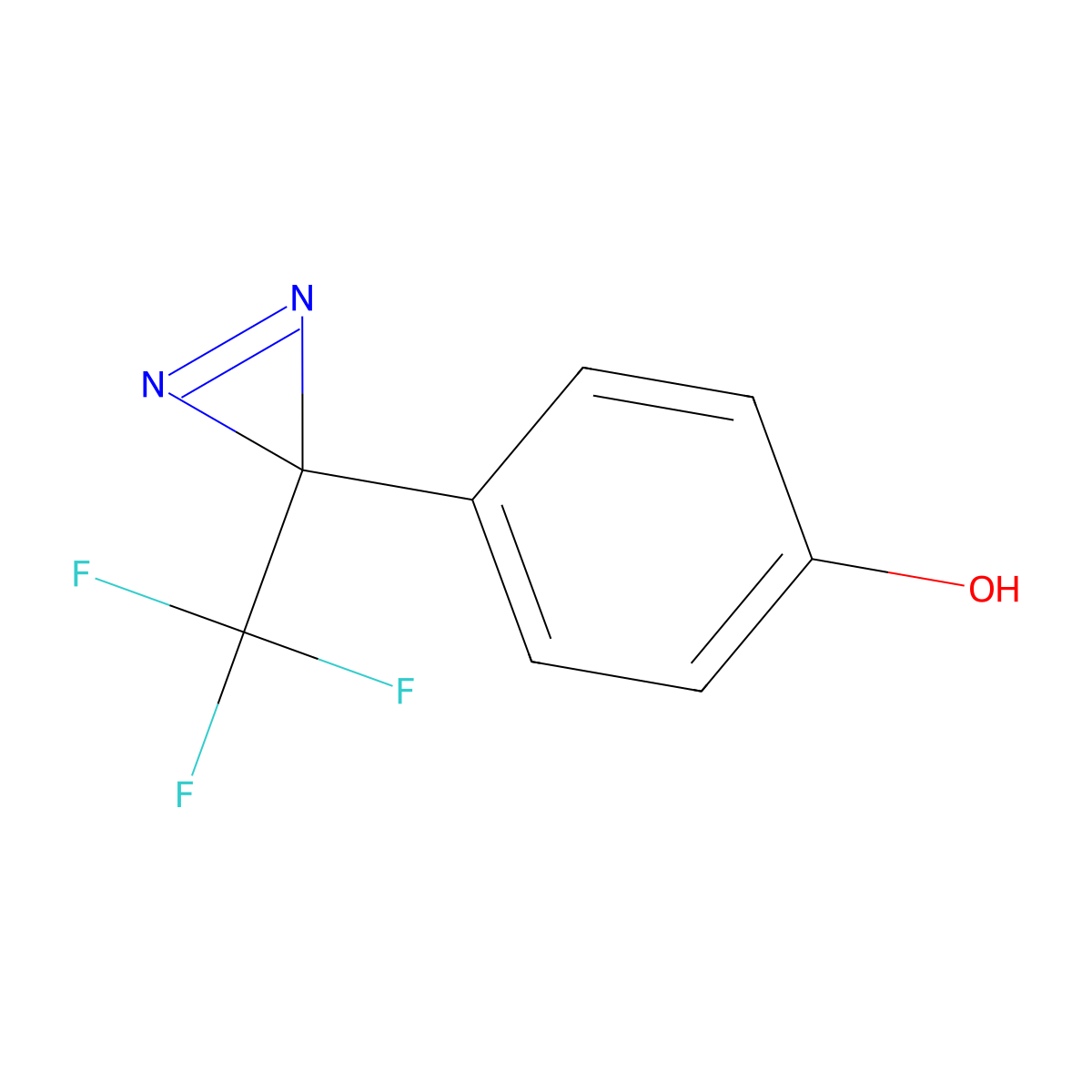 3-(4-Hydroxyphenyl)-3-trifluoromethyldiazirine molecular structure, CAS 156824-51-0