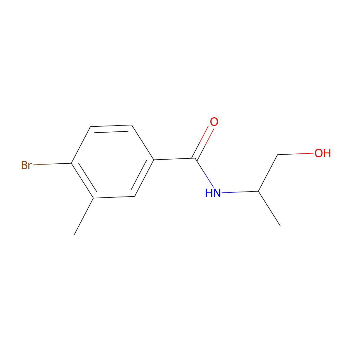 4-Bromo-N-[(2S)-1-hydroxypropan-2-yl]-3-methylbenzamide molecular structure, CAS 1568249-13-7