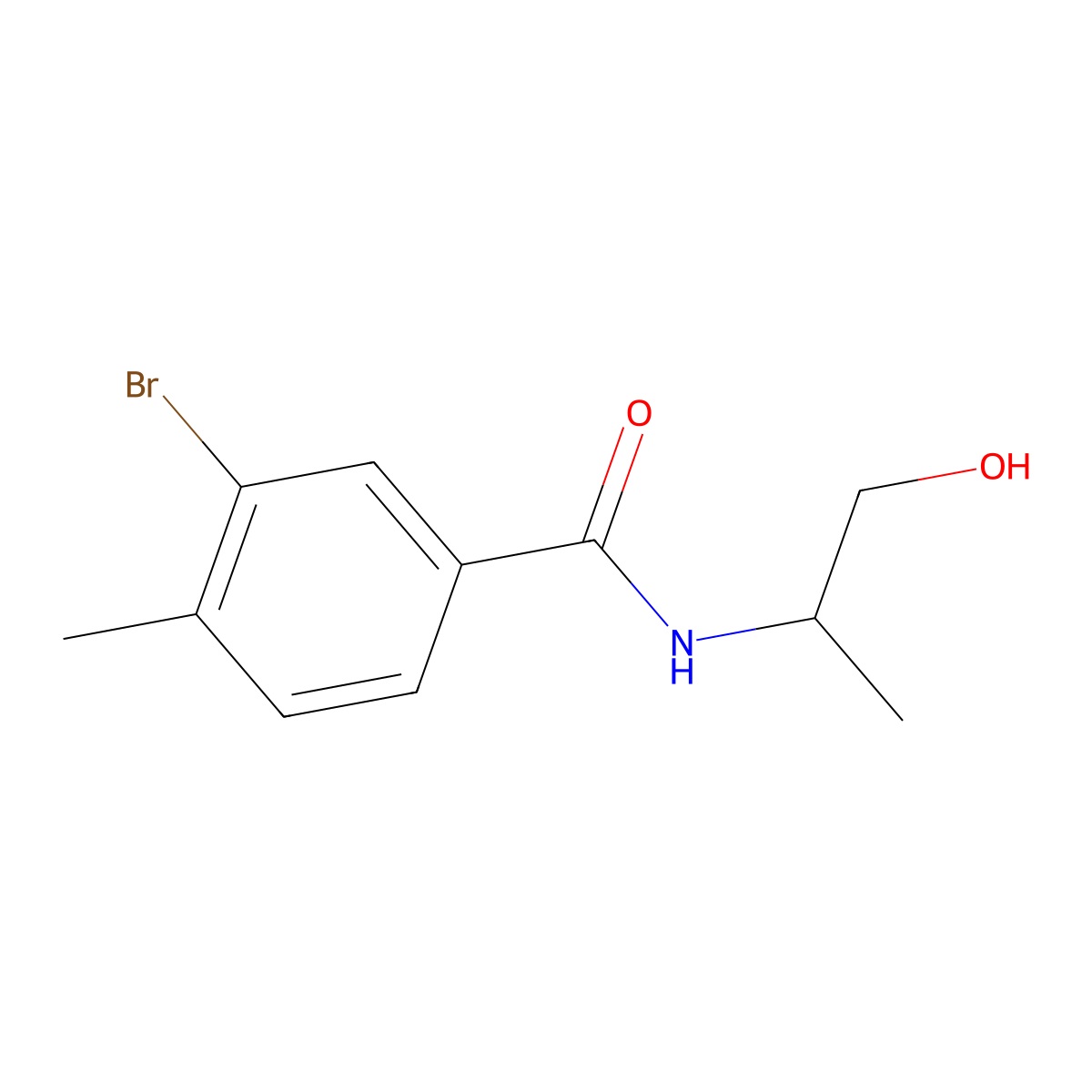 3-Bromo-N-[(2S)-1-hydroxypropan-2-yl]-4-methylbenzamide molecular structure, CAS 1568249-14-8