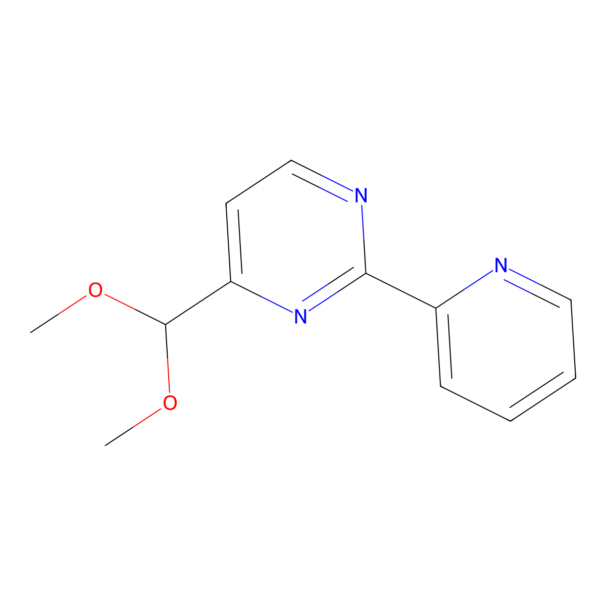 4-(Dimethoxymethyl)-2-(pyridin-2-yl)pyrimidine molecular structure, CAS 156825-33-1