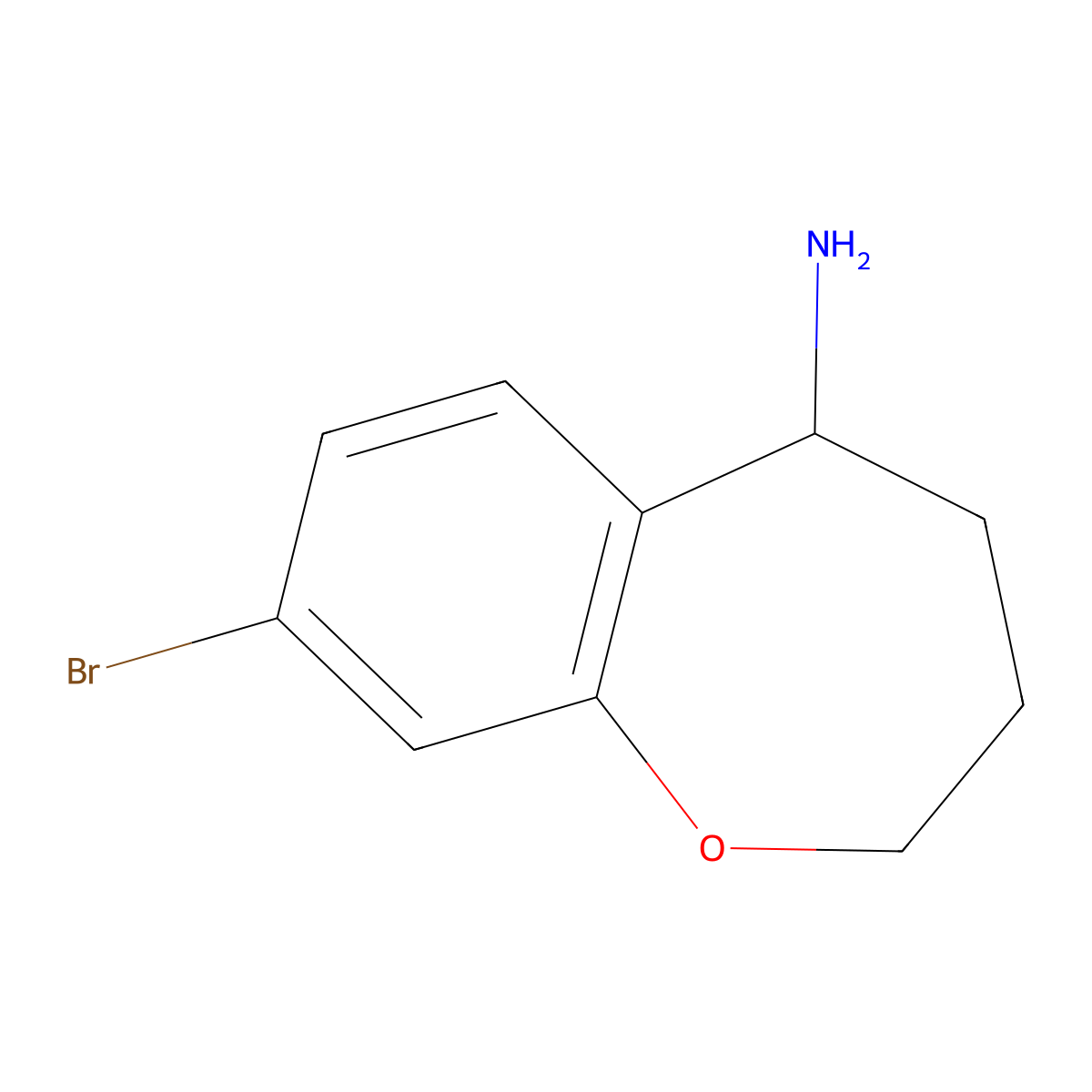 (R)-8-Bromo-2,3,4,5-tetrahydrobenzo[b]oxepin-5-amine molecular structure, CAS 1568250-53-2