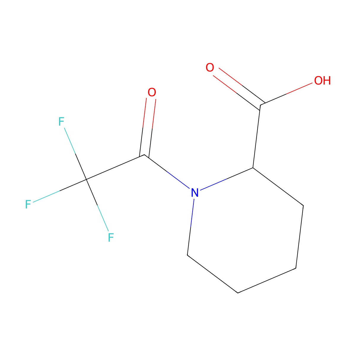 (2S)-1-(trifluoroacetyl)piperidine-2-carboxylic acid molecular structure, CAS 1568253-49-5