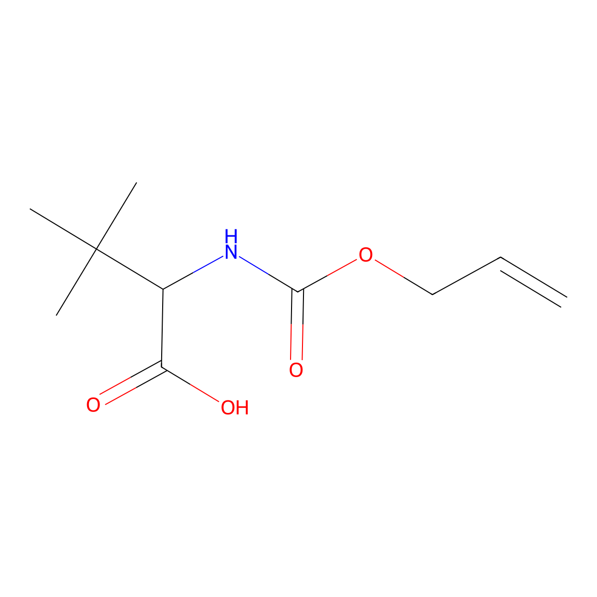(2R)-3,3-dimethyl-2-{[(prop-2-en-1-yloxy)carbonyl]amino}butanoic acid molecular structure, CAS 1568256-82-5