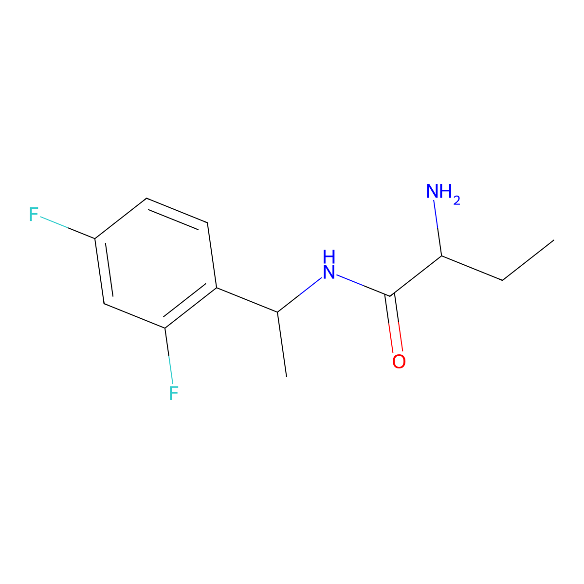 (2S)-2-amino-N-[1-(2,4-difluorophenyl)ethyl]butanamide molecular structure, CAS 1568327-05-8