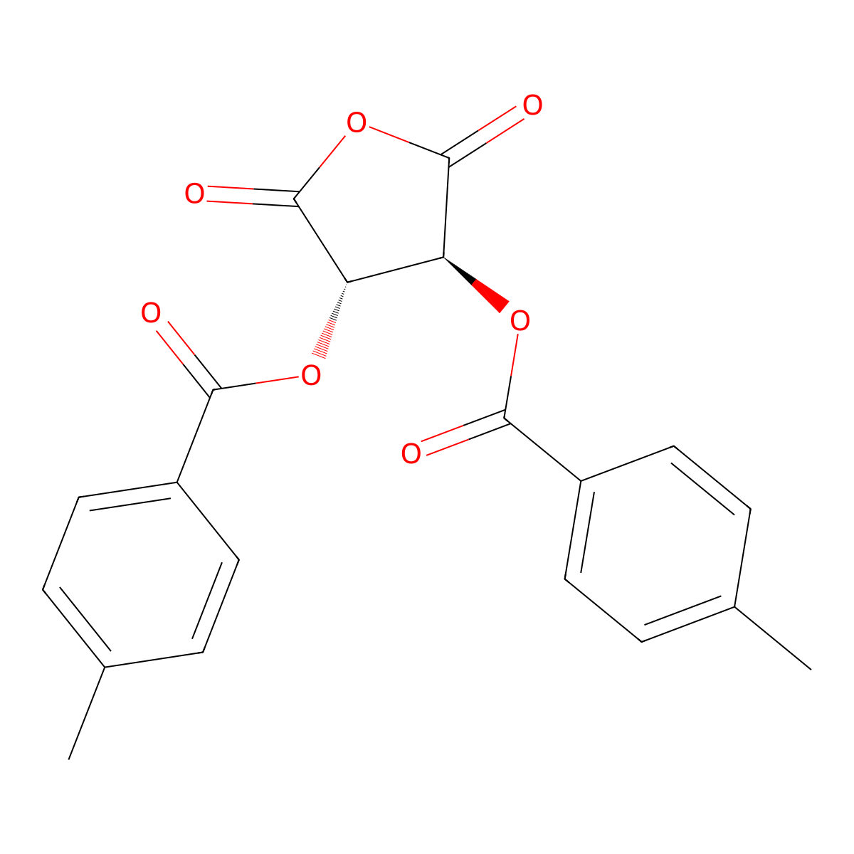 O,O'-Di-p-toluoyl-D-tartaric anhydride molecular structure, CAS 156835-63-1