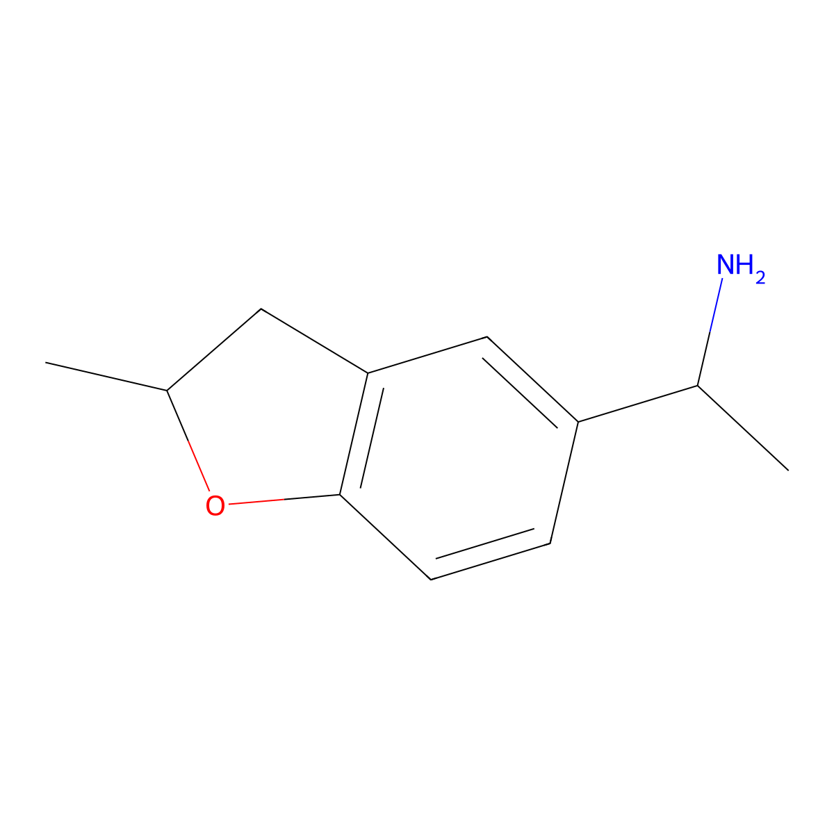 (1R)-1-(2-methyl-2,3-dihydro-1-benzofuran-5-yl)ethan-1-amine molecular structure, CAS 1568366-30-2