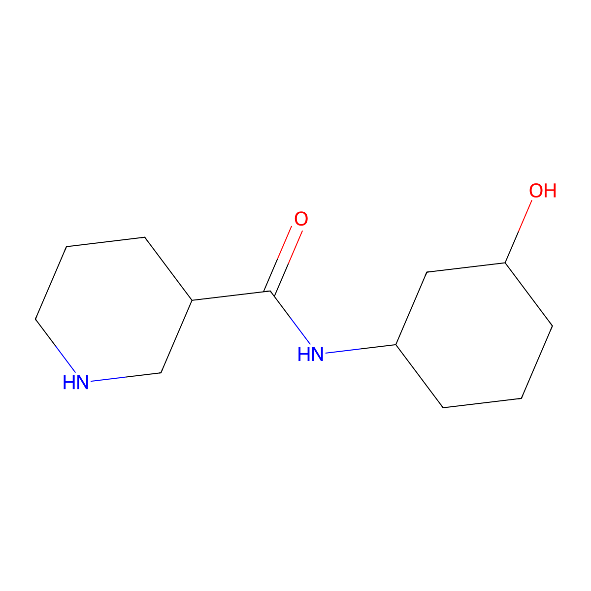 (3R)-N-(3-hydroxycyclohexyl)piperidine-3-carboxamide molecular structure, CAS 1568394-56-8