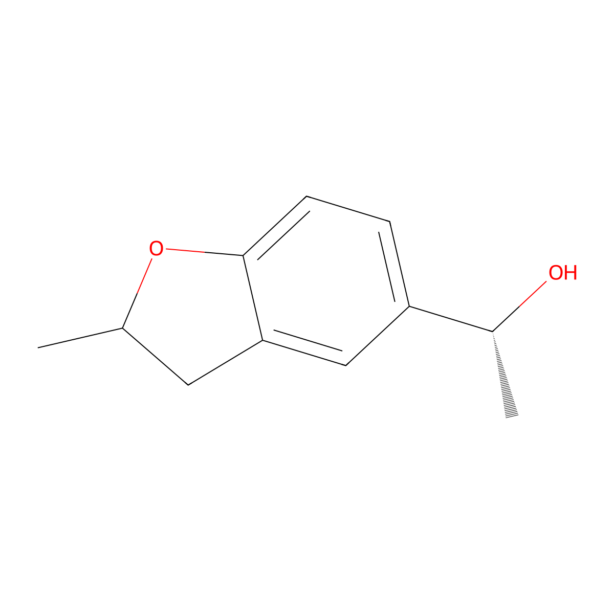 (1R)-1-(2-methyl-2,3-dihydro-1-benzofuran-5-yl)ethan-1-ol molecular structure, CAS 1568407-43-1