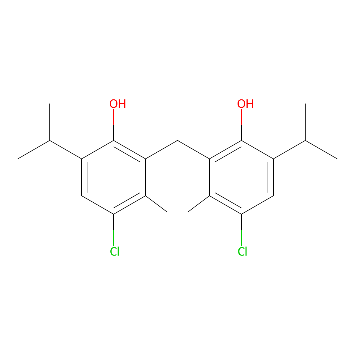 Biclotymol molecular structure, CAS 15686-33-6