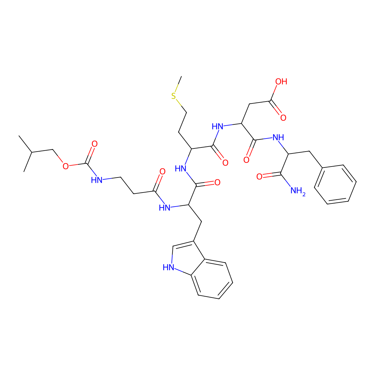 5,9,12,15-Tetrahydroxy-17-{hydroxy[(1-hydroxy-1-imino-3-phenylpropan-2-yl)imino]methyl}-11-[(1H-indol-3-yl)methyl]-2-methyl-14-[2-(methylsulfanyl)ethyl]-4-oxa-6,10,13,16-tetraazanonadeca-5,9,12,15-tetraen-19-oic acid molecular structure, CAS 15686-70-1