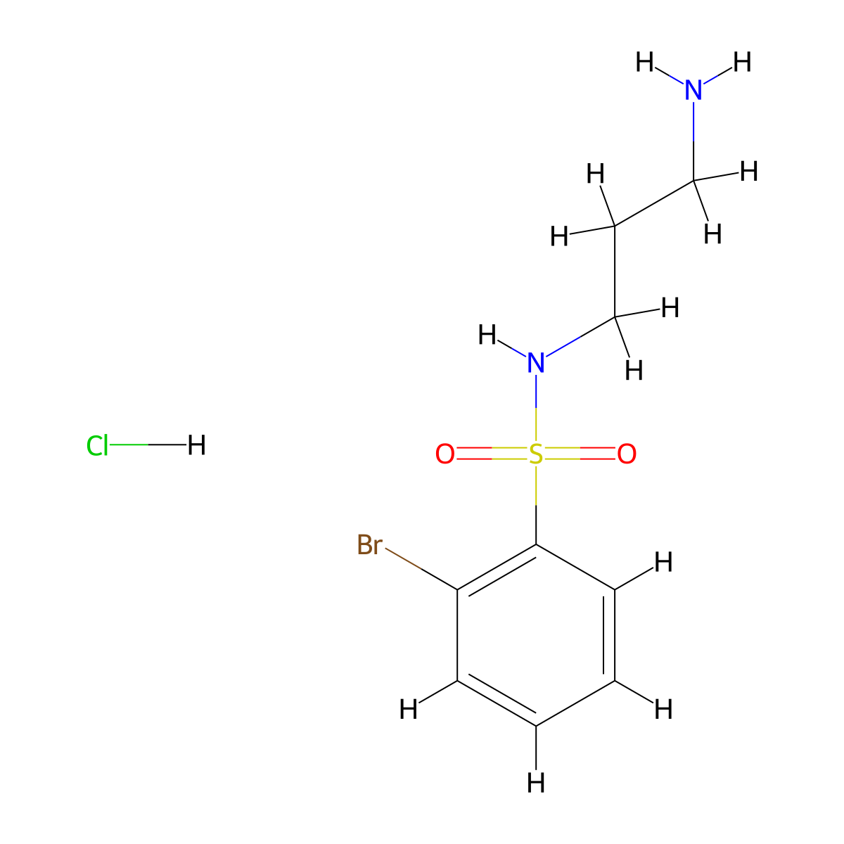 N-(3-aminopropyl)-2-bromobenzene-1-sulfonamide hydrochloride molecular structure, CAS 1568624-53-2