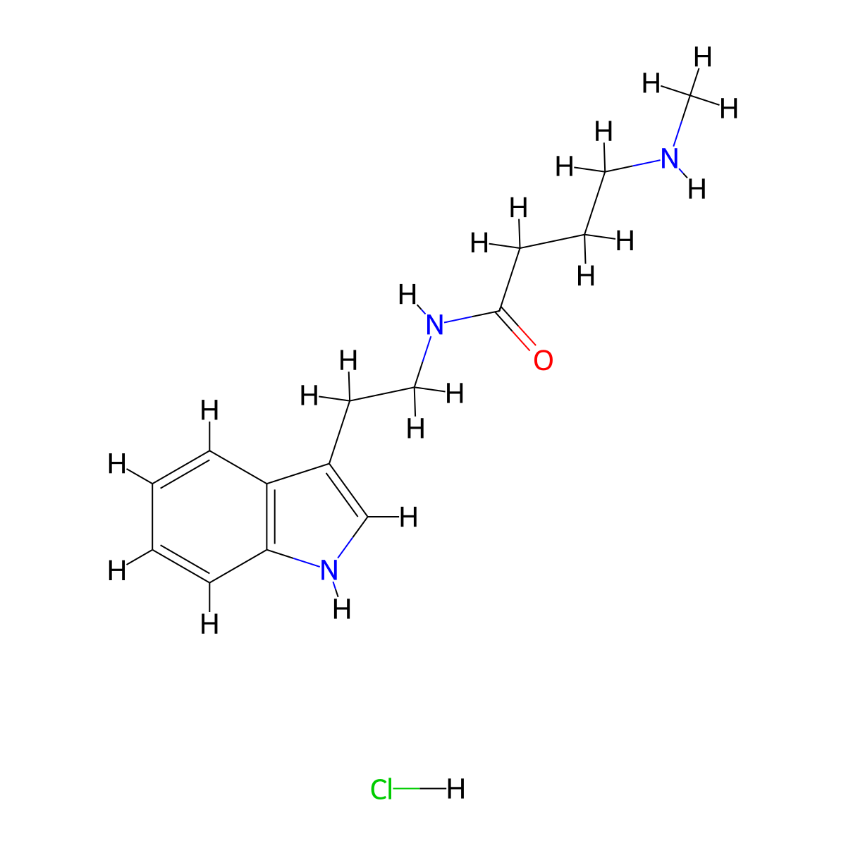 N-[2-(1H-indol-3-yl)ethyl]-4-(methylamino)butanamide hydrochloride molecular structure, CAS 1568634-86-5