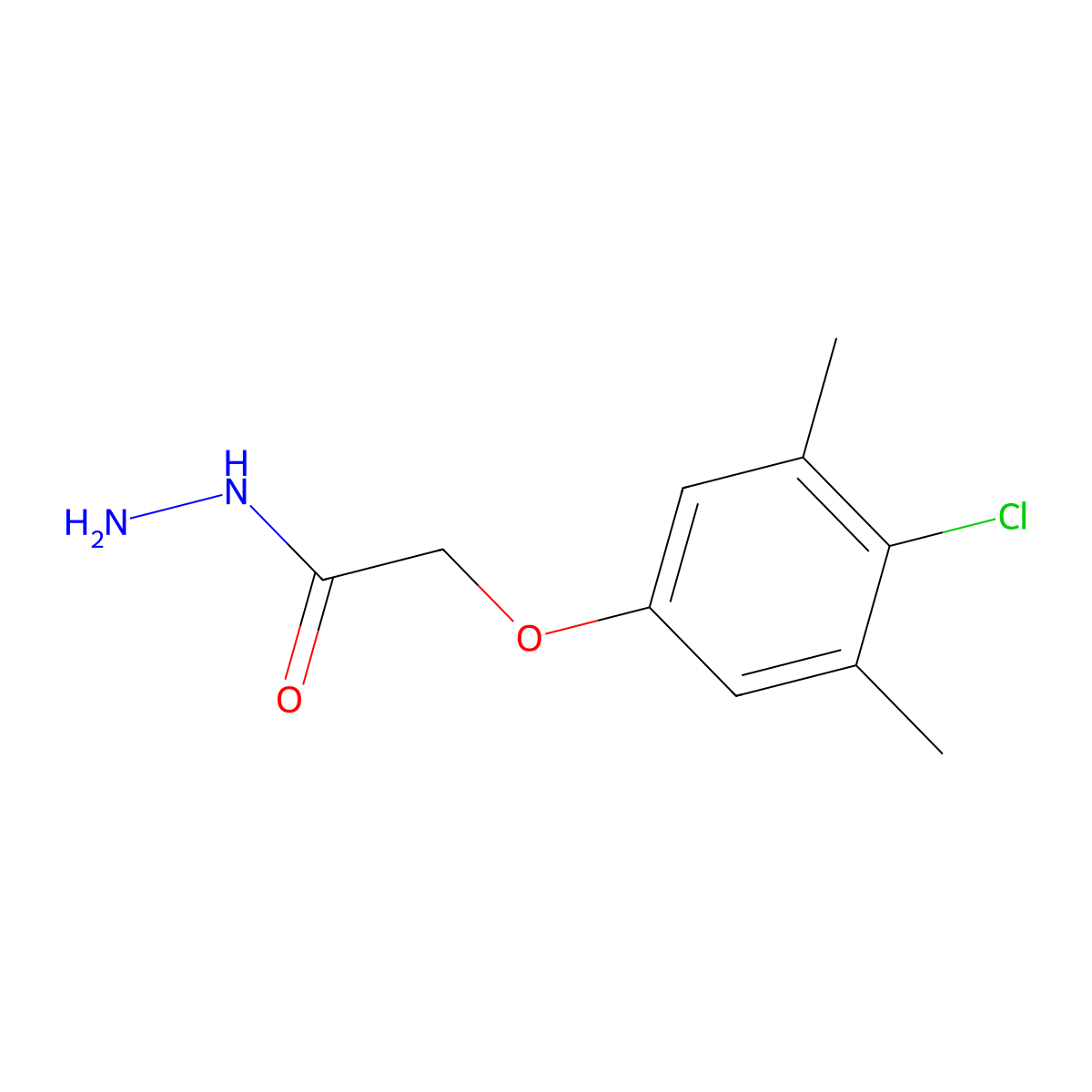 2-(4-Chloro-3,5-dimethylphenoxy)acetohydrazide molecular structure, CAS 156867-62-8
