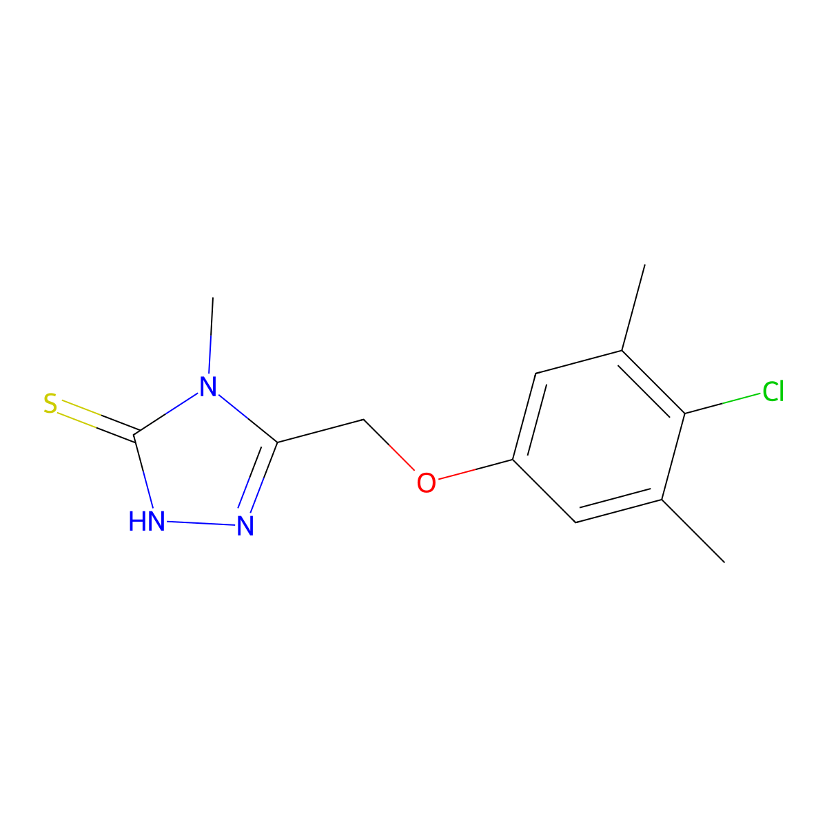 5-[(4-chloro-3,5-dimethylphenoxy)methyl]-4-methyl-4H-1,2,4-triazole-3-thiol molecular structure, CAS 156867-73-1