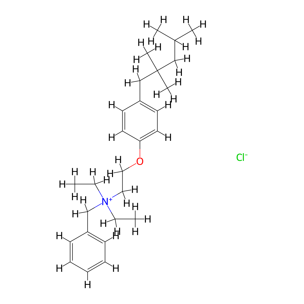 Octafonium chloride molecular structure, CAS 15687-40-8