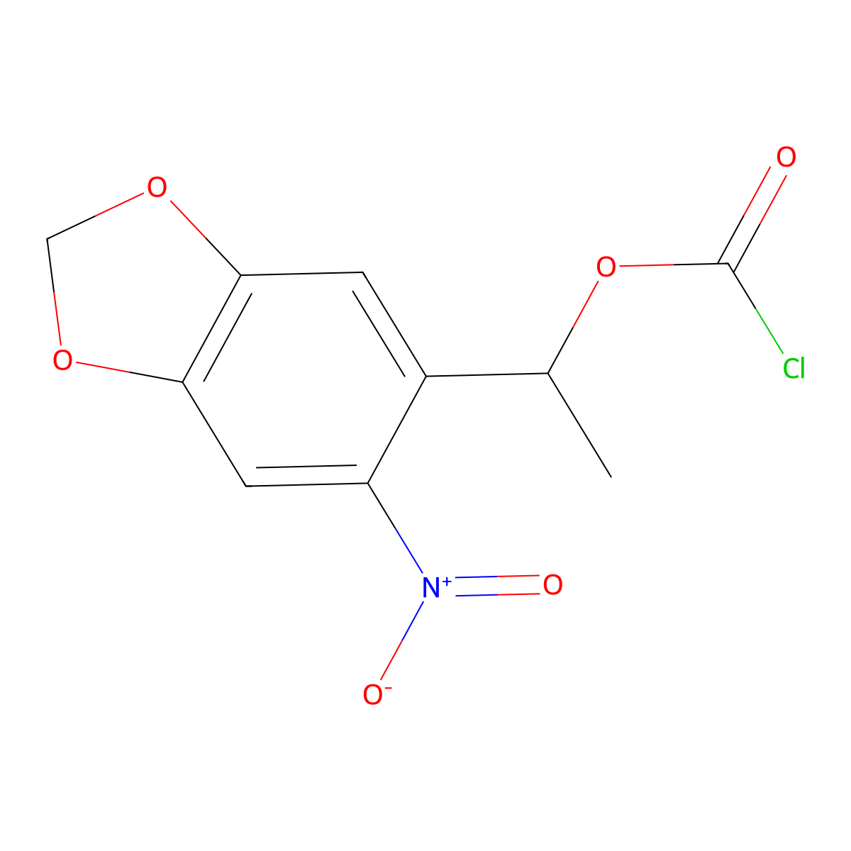 1-(6-Nitro-1,3-benzodioxol-5-yl)ethyl carbonochloridate molecular structure, CAS 156876-26-5