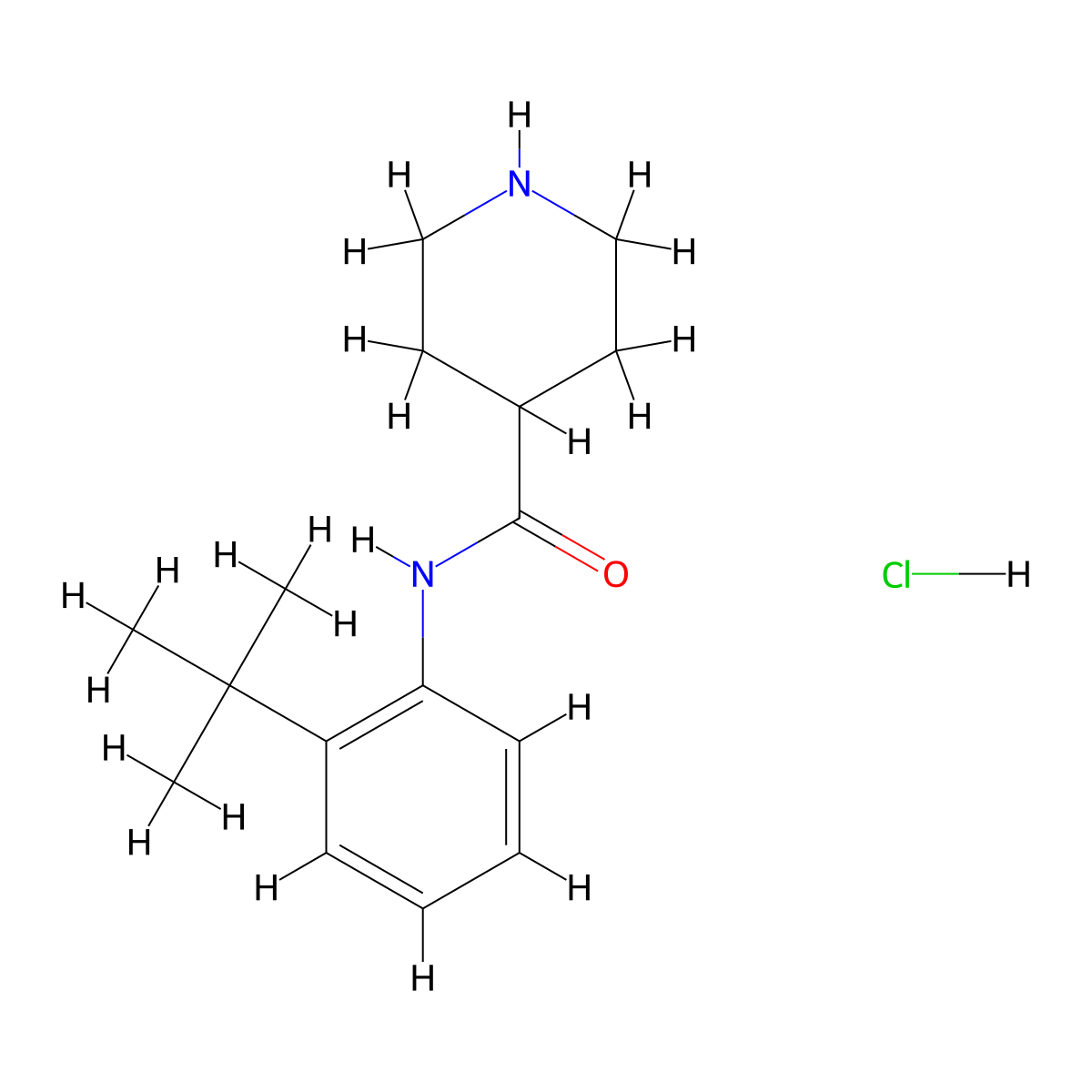 n-(2-Tert-butylphenyl)piperidine-4-carboxamide hydrochloride molecular structure, CAS 1568790-13-5