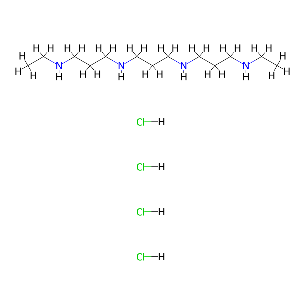 N1,N11-Diethylnorspermine tetrahydrochloride molecular structure, CAS 156886-85-0