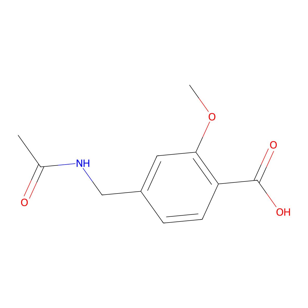 4-(Acetamidomethyl)-2-methoxybenzoic acid molecular structure, CAS 1568990-39-5