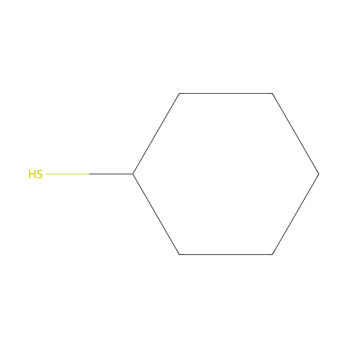 Cyclohexanethiol molecular structure, CAS 1569-69-3