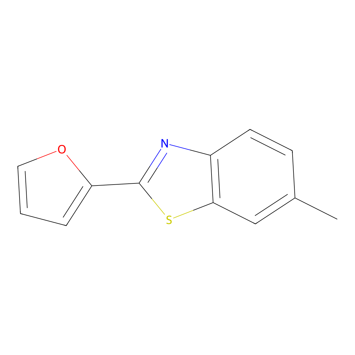 2-(Furan-2-yl)-6-methylbenzo[d]thiazole molecular structure, CAS 1569-82-0