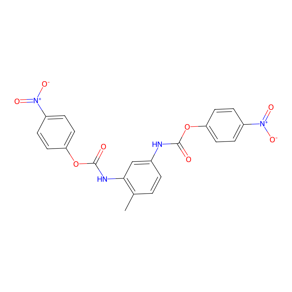 Bis(4-nitrophenyl) (4-methyl-1,3-phenylene)dicarbamate molecular structure, CAS 15690-54-7