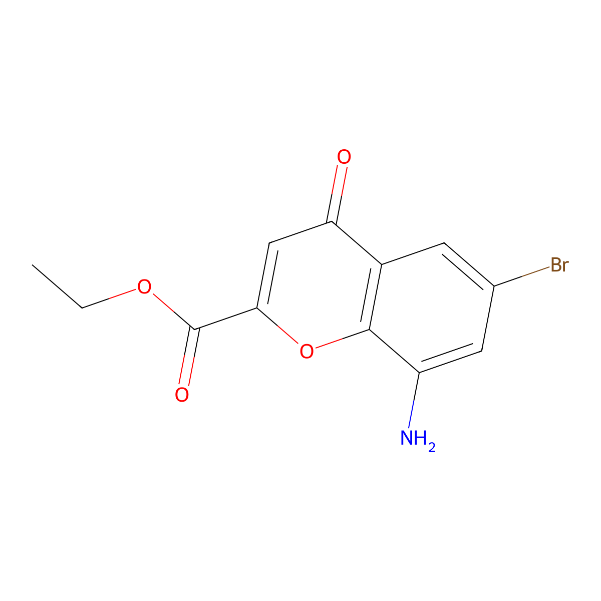 ethyl 8-amino-6-bromo-4-oxo-4H-chromene-2-carboxylate molecular structure, CAS 156904-82-4