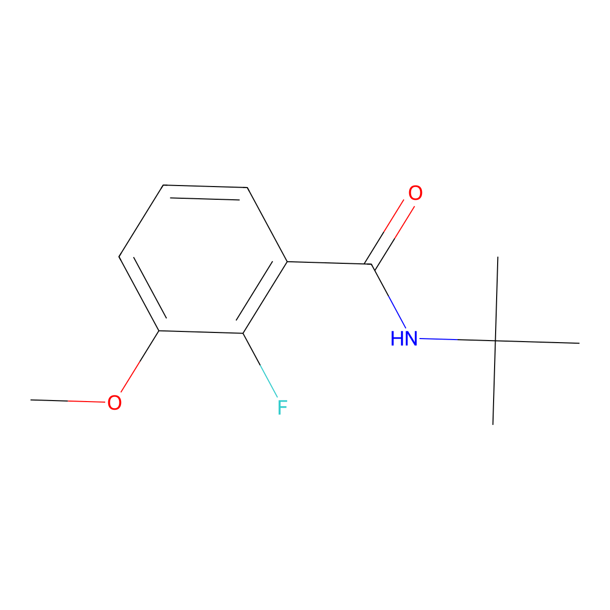 N-(tert-butyl)-2-fluoro-3-methoxybenzamide molecular structure, CAS 156905-45-2