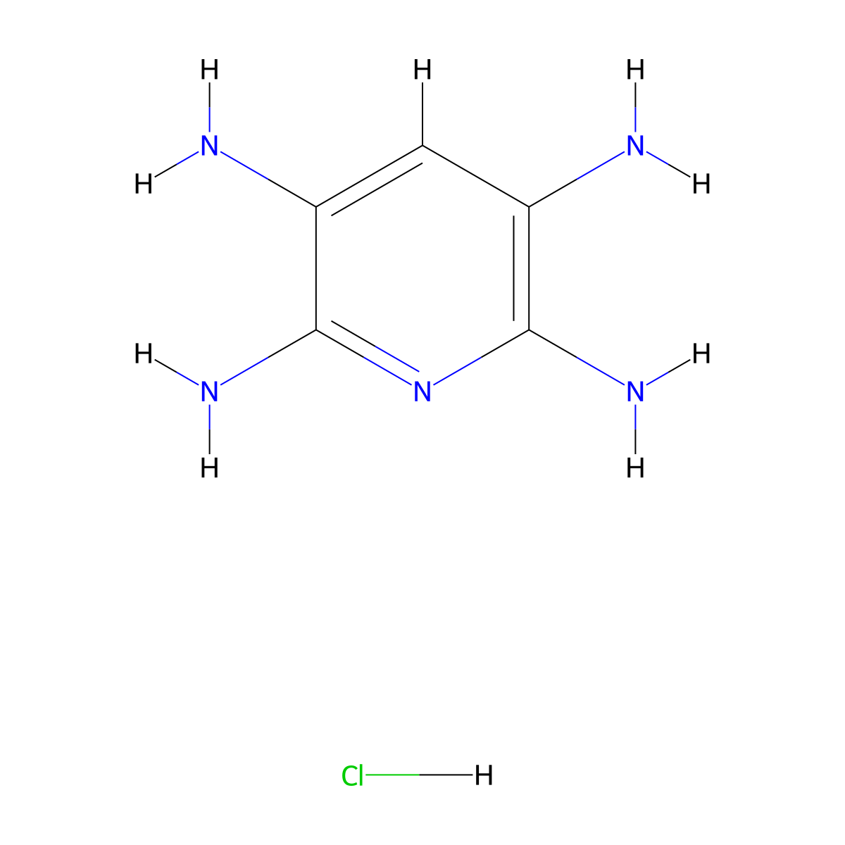 Pyridine-2,3,5,6-tetraamine hydrochloride molecular structure, CAS 1569076-61-4