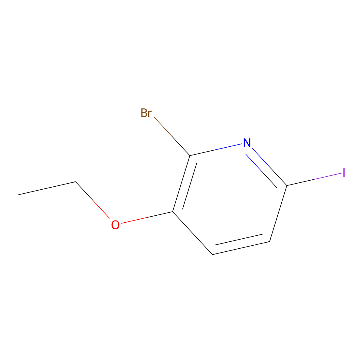 2-Bromo-3-ethoxy-6-iodopyridine molecular structure, CAS 1569087-20-2