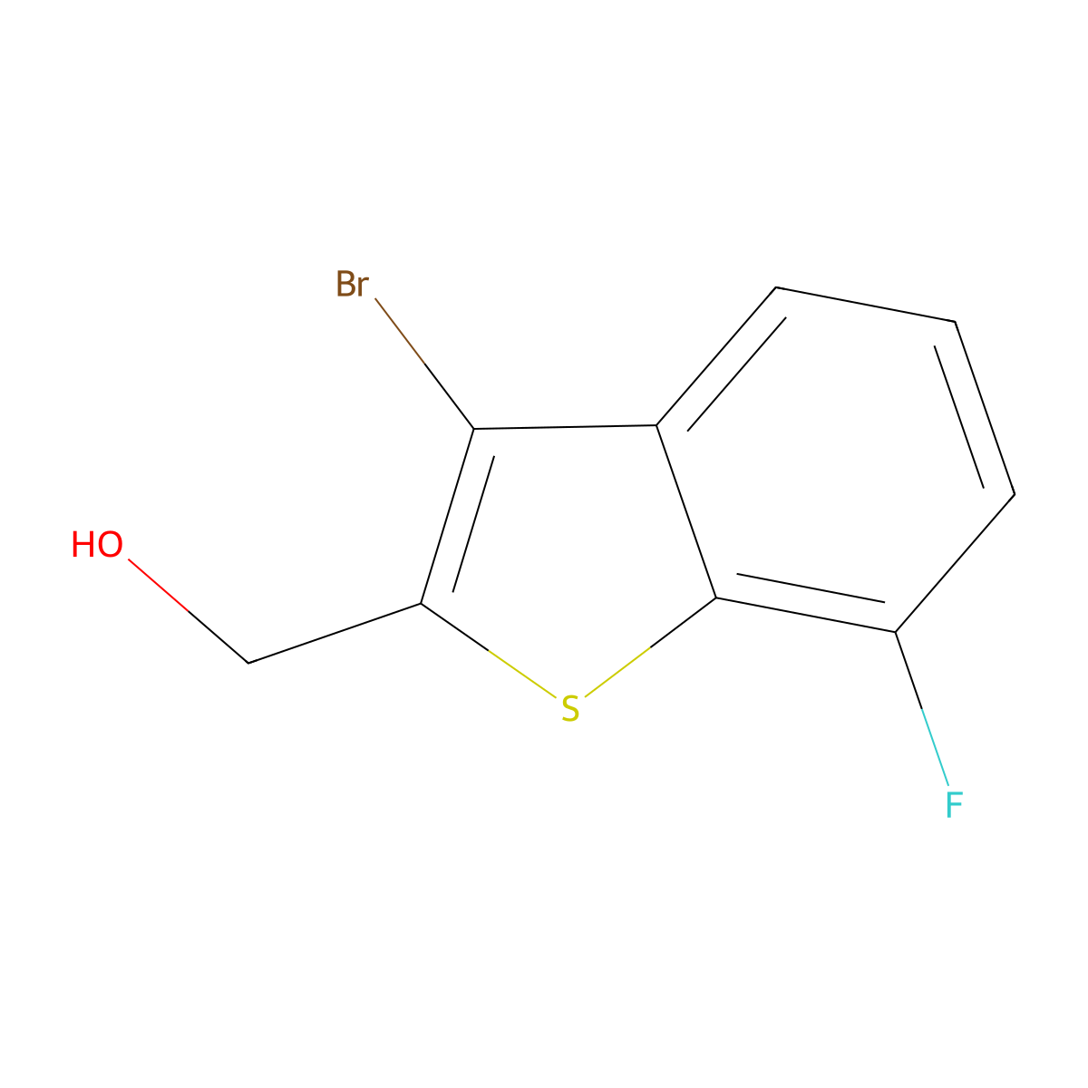 3-Bromo-7-fluoro-2-(hydroxymethyl)benzo[b]thiophene molecular structure, CAS 1569087-59-7