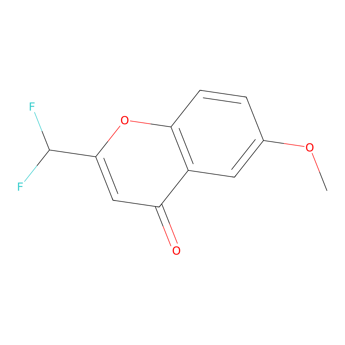 2-(difluoromethyl)-6-methoxy-4H-chromen-4-one molecular structure, CAS 156909-15-8