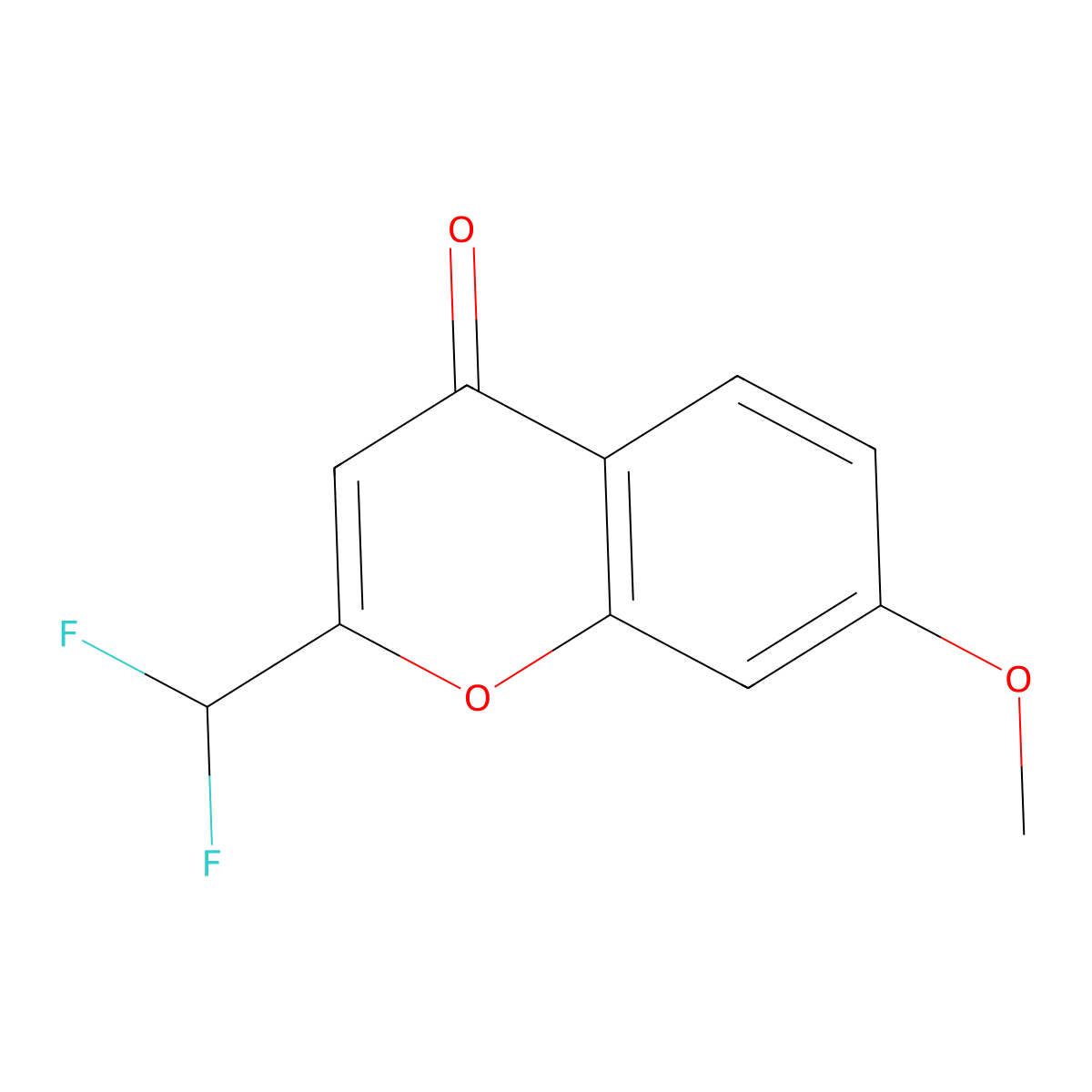 2-(difluoromethyl)-7-methoxy-4H-chromen-4-one molecular structure, CAS 156909-18-1