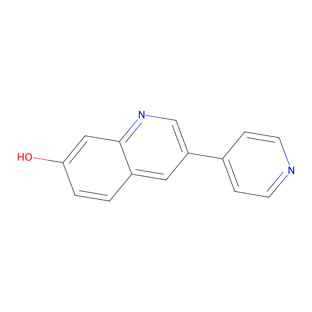 3-Pyridin-4-yl-quinolin-7-ol molecular structure, CAS 156909-26-1