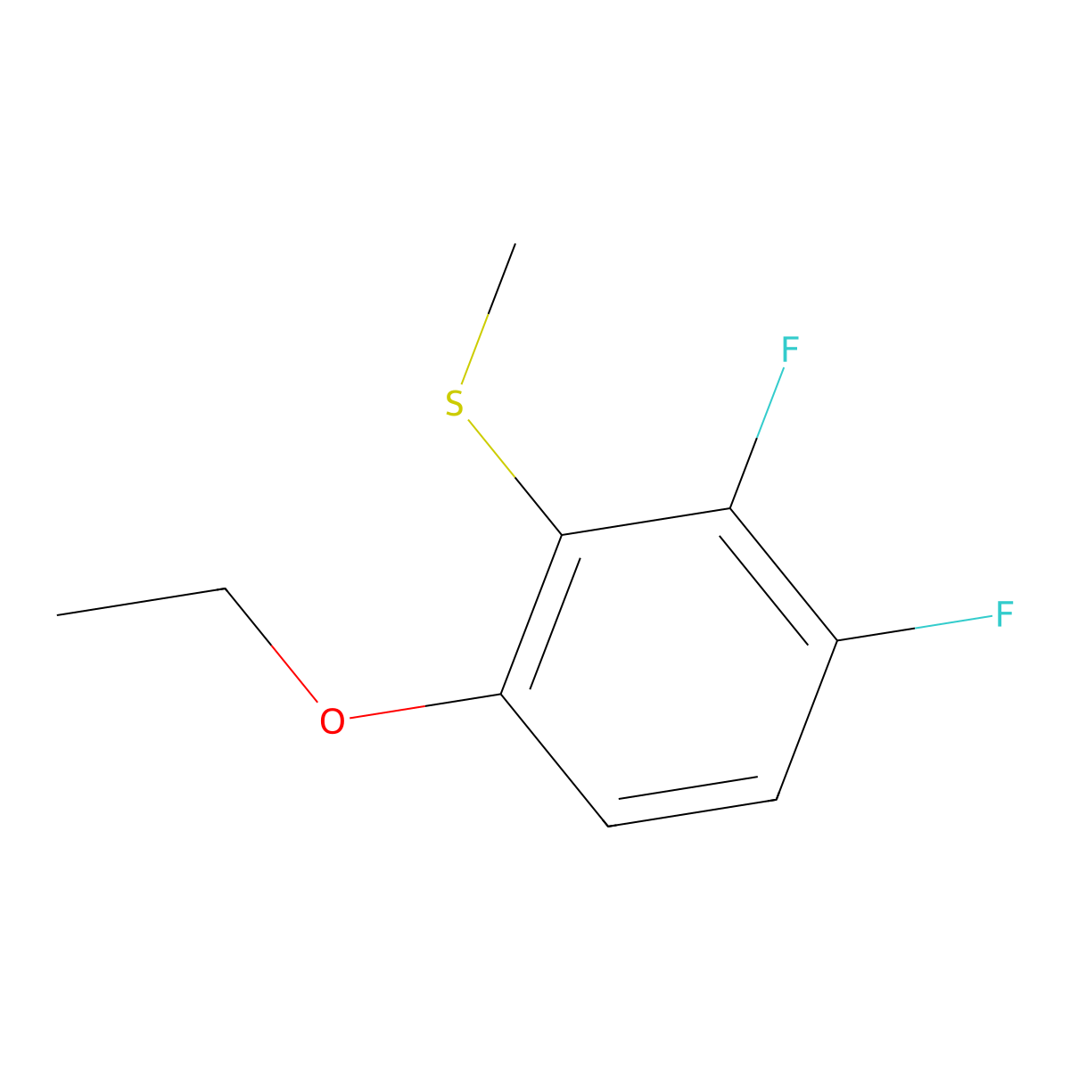 (6-Ethoxy-2,3-difluorophenyl)(methyl)sulfane molecular structure, CAS 1569101-77-4