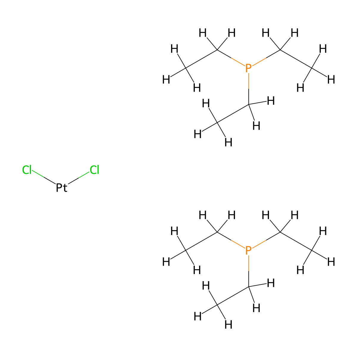 cis-Dichlorobis(triethylphosphine)platinum(II) , cis-Dichlorobis(triethylphosphine)platinum(II) molecular structure, CAS 15692-07-6