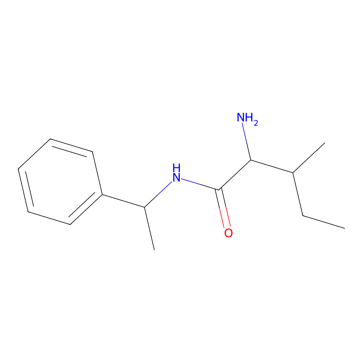 (2S,3S)-2-amino-3-methyl-N-[(1R)-1-phenylethyl]pentanamide molecular structure, CAS 156924-94-6