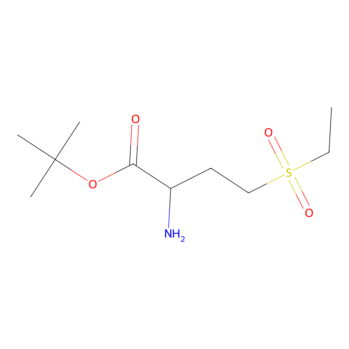 Tert-butyl 2-amino-4-(ethanesulfonyl)butanoate molecular structure, CAS 1569259-07-9
