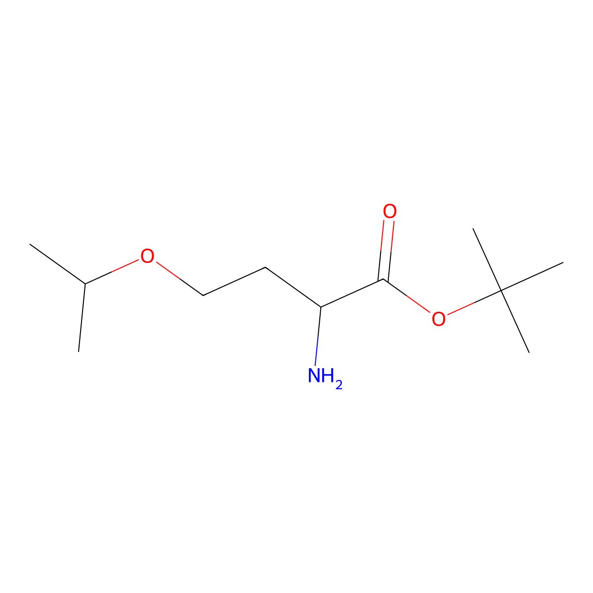 Tert-butyl 2-amino-4-(propan-2-yloxy)butanoate molecular structure, CAS 1569259-20-6