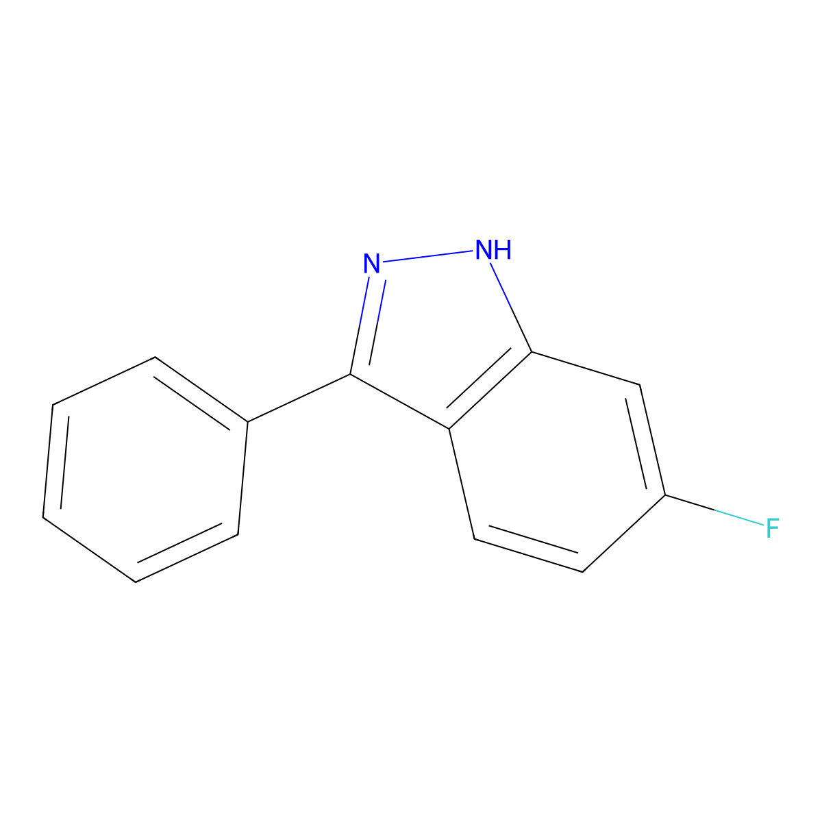 6-Fluoro-3-phenyl-1H-indazole molecular structure, CAS 1569280-32-5