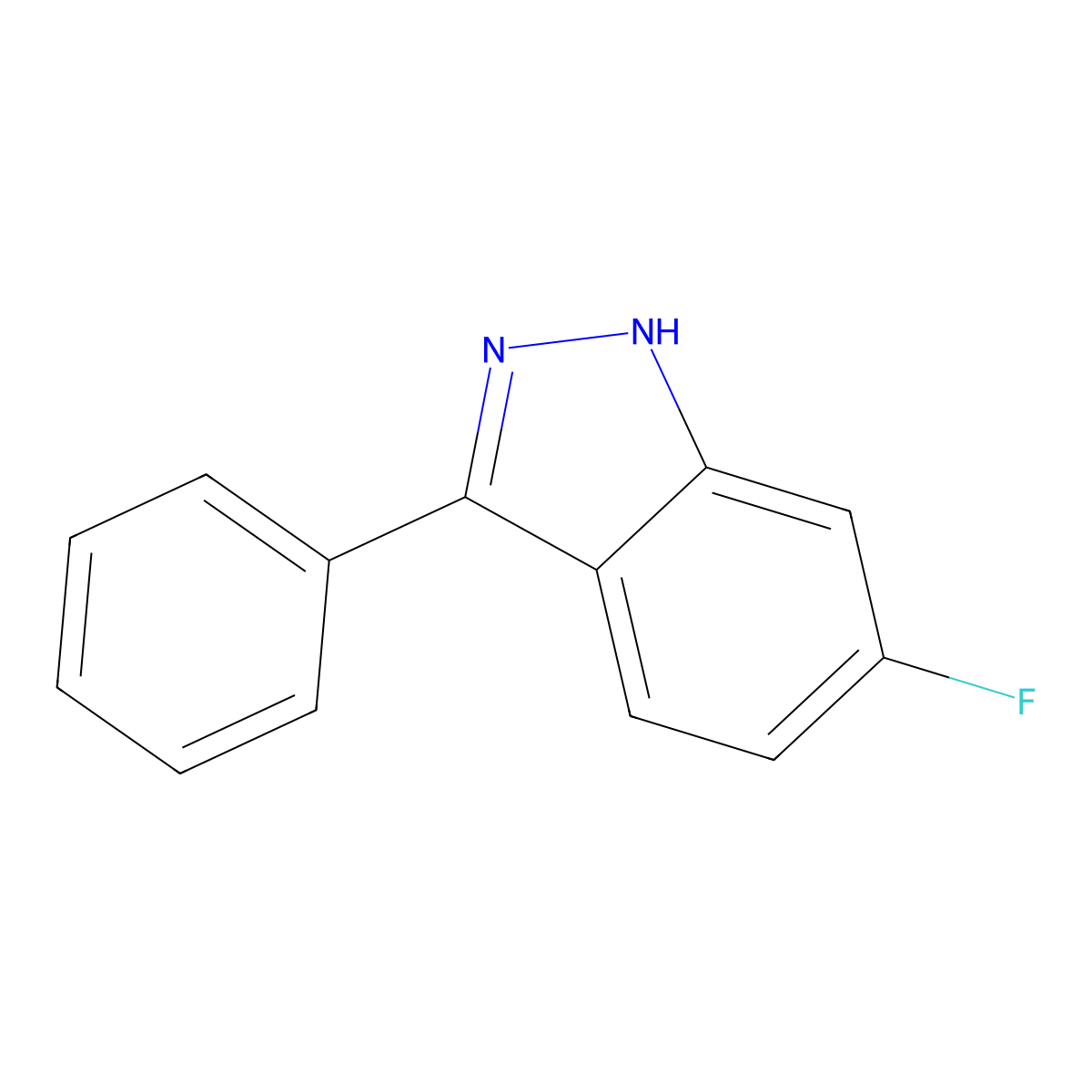 6-Fluoro-3-phenyl-1H-indazole molecular structure, CAS 1569280-32-5