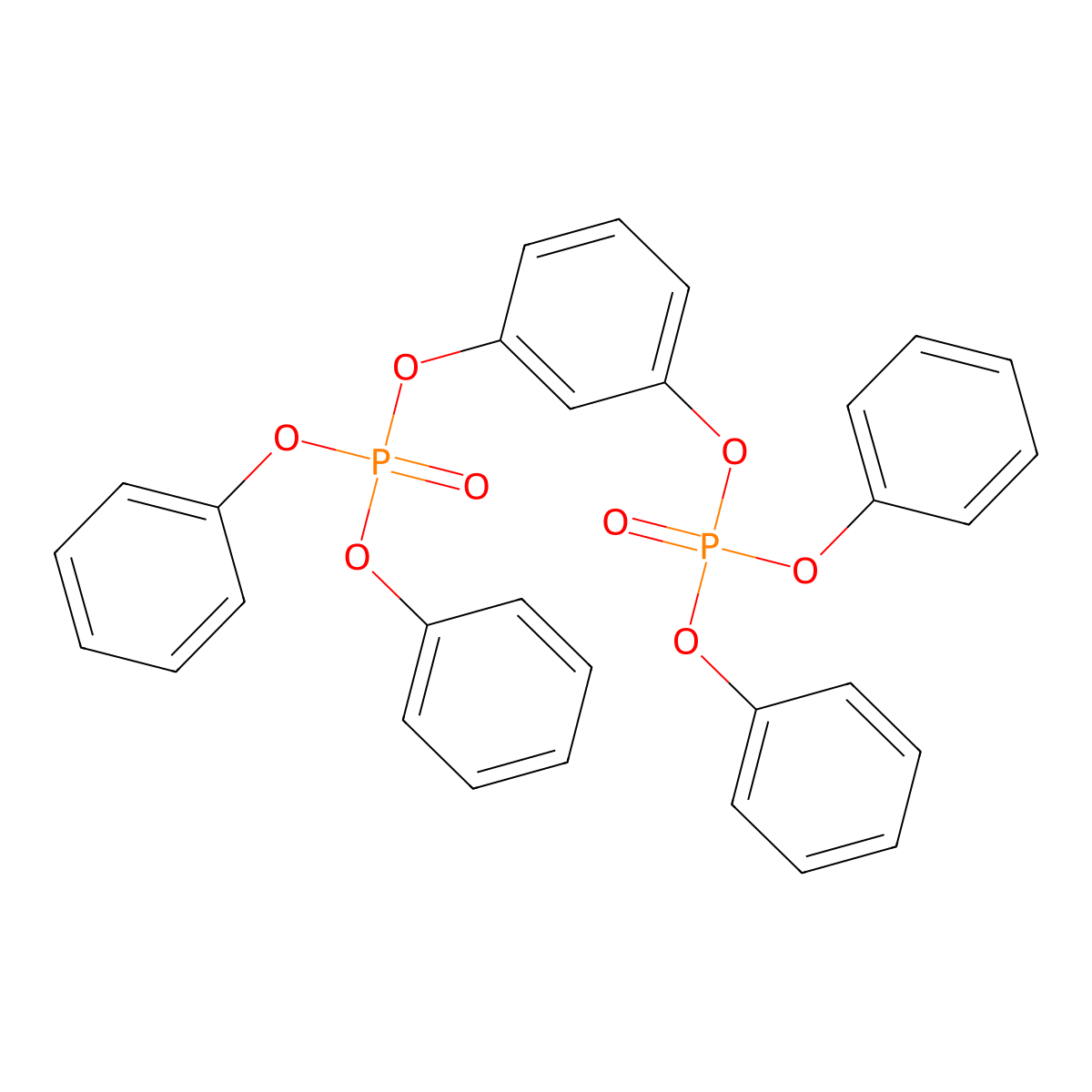 Phosphoric acid, P,P'-1,3-phenylene P,P,P',P'-tetraphenyl ester molecular structure, CAS 156929-96-3