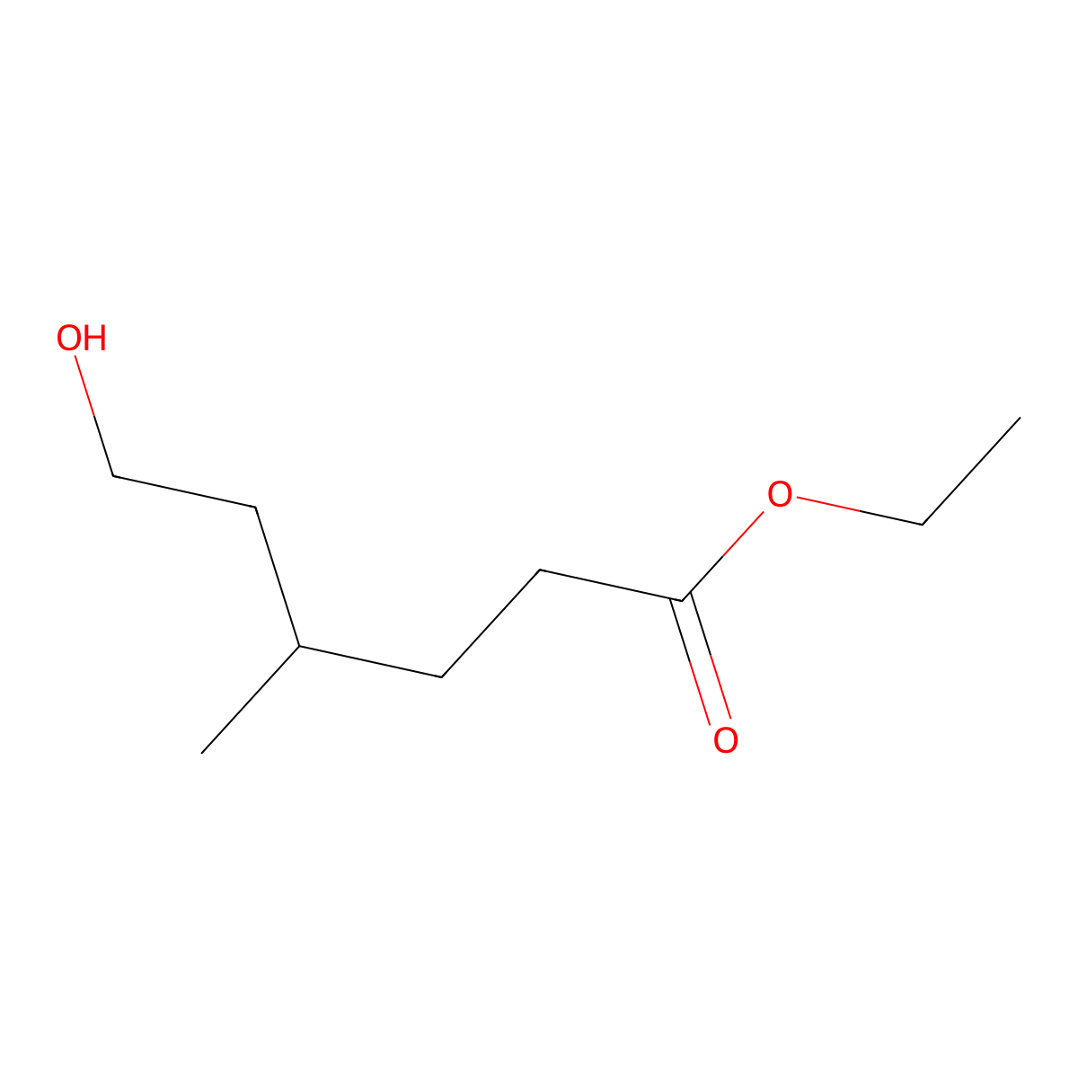 Ethyl 6-hydroxy-4-methylhexanoate molecular structure, CAS 1569295-17-5